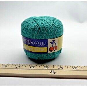 Pingouin Coton et Lin Yarn 50g 150 Yards Green Cotton Linen Blend Vintage 629970